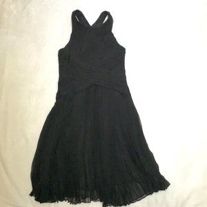 Crepe Silk Cross-back Halter Cocktail Party Dress